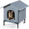 Show in main carousel: Kylinsure Weatherproof Feral Outdoor Dog & Cat House with Escape Door & Elevated Feet, Grey, Medium slide 1 of 6