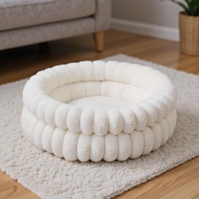 Show full view: Kylinsure Super Soft Plush Faux Fur Orthopedic Round Dog & Cat Bed with Anti-Slip Bottom, Cream, Medium: 24-in slide 10 of 10