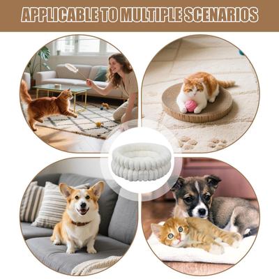 Show full view: Kylinsure Super Soft Plush Faux Fur Orthopedic Round Dog & Cat Bed with Anti-Slip Bottom, Cream, Medium: 24-in slide 5 of 10