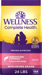 Wellness Complete Health Sensitive Skin & Stomach Natural Adult Salmon & Rice Recipe Dry Dog Food, 24-lb bag