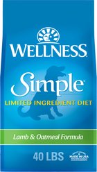 Wellness Simple Limited Ingredient Diet Lamb & Oatmeal Formula Dry Dog Food, 40-lb bag
