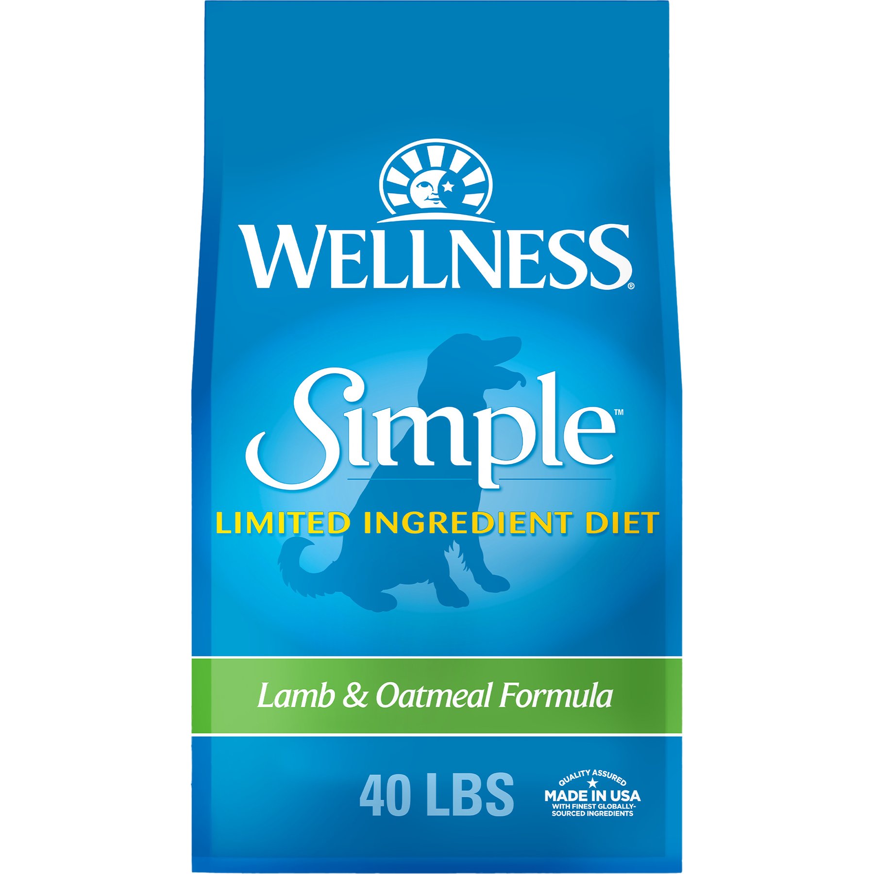 Wellness Simple Limited Ingredient Adult Wholesome Grains Natural Lamb & Oatmeal Dry Dog Food, 40-lb bag