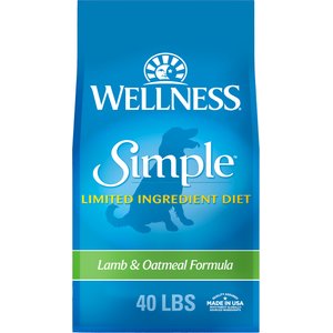 Wellness Simple Limited Ingredient Diet Lamb & Oatmeal Formula Dry Dog Food, 40-lb bag