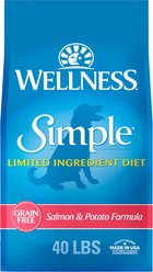Wellness Simple Limited Ingredient Diet Grain-Free Salmon & Potato Formula Natural Dry Dog Food, 40-lb bag