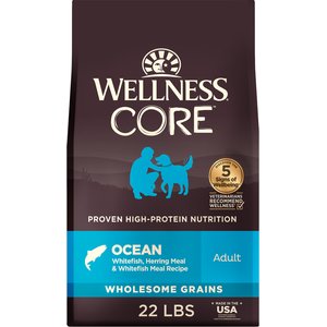 Wellness CORE Wholesome Grains Ocean Recipe High Protein Dry Dog Food, 22-lb bag