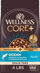 Wellness CORE+ High Protein Grain-Free Ocean Whitefish, Herring & Salmon Meal Recipe Dry Dog Food, 4-lb bag