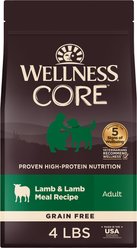 Wellness CORE Grain-Free Lamb Recipe Dry Dog Food, 4-lb bag