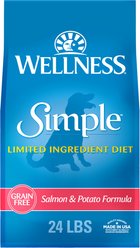 Wellness Simple Limited Ingredient Diet Grain-Free Salmon & Potato Formula Natural Dry Dog Food, 24-lb bag