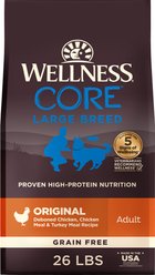 Wellness CORE Grain-Free Large Breed Chicken & Turkey Recipe Natural Dry Dog Food, 26-lb bag