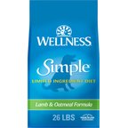 Wellness Simple Limited Ingredient Diet Lamb & Oatmeal Formula Dry Dog Food, 26-lb bag