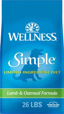 Wellness Simple Limited Ingredient Adult Wholesome Grains Natural Lamb & Oatmeal Dry Dog Food, 26-lb bag