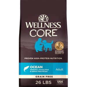 Wellness CORE Ocean Whitefish, Herring & Salmon Recipe Dry Dog Food, 26-lb bag