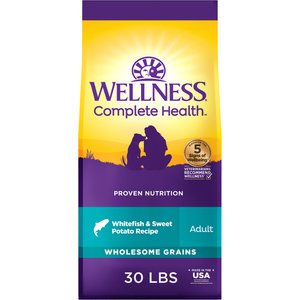Wellness Complete Health Adult Whitefish & Sweet Potato Recipe Dry Dog Food, 30-lb bag