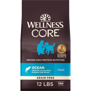 Wellness CORE Ocean Whitefish, Herring & Salmon Recipe Dry Dog Food, 12-lb bag