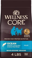 Wellness CORE Wholesome Grains Ocean Recipe High Protein Dry Dog Food, 4-lb bag