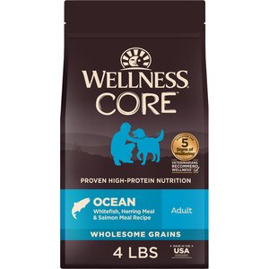Wellness CORE Wholesome Grains Ocean Recipe High Protein Dry Dog Food, 4-lb bag