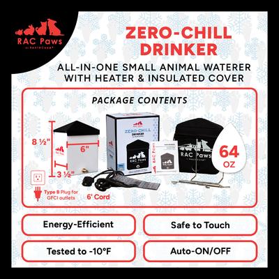 Show full view: RAC Paws by RentACoop Zero Chill Heated Small Animal Waterer with Insulated Cover, 64-oz slide 6 of 10