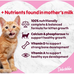 Hartz Delectables Lickable Treat Bisque for Kittens, Complete & Balanced Tuna & Chicken Variety Pack Cat Lickable Treat Treats, 1.4-oz, 12 count