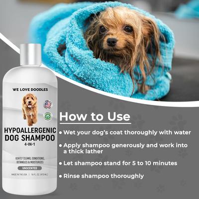 Show full view: We Love Doodles Hypoallergenic Dog Shampoo, Unscented, 16-oz bottle slide 4 of 5