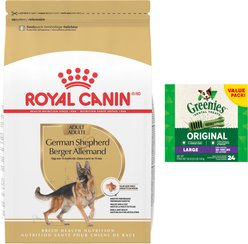 Royal Canin German Shepherd Adult Dry Food + Greenies Large Dental Dog Treats