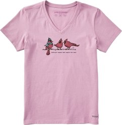 LIFE IS GOOD Women's Cardinals Appear Short Sleeve Crusher Vee, Violet Purple, X-Large