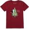 Show in main carousel: LIFE IS GOOD Christmas Women's Merry Catmas Climber Short Sleeve Crusher Tee, Adirondack Red, X-Small slide 1 of 2