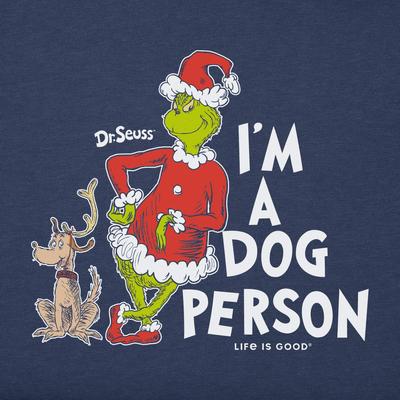 Show full view: LIFE IS GOOD Christmas Men's I'm a Dog Person Grinch Short Sleeve Crusher Tee, Darkest Blue, XX-Large slide 2 of 3