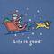 Show in main carousel: LIFE IS GOOD Christmas Men's Jake & Rocket Sleigh Ride Long Sleeve Crusher Tee, Vintage Blue, Medium slide 2 of 2