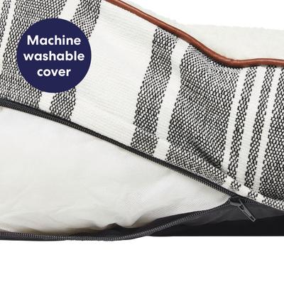 Show full view: Frisco Farmhouse Rectangular Bolster Pillow Dog Bed with Removable Cover, Large slide 5 of 9