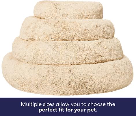 Show full view: Frisco Long Faux Fur Donut Cat & Dog Bed, Sand, X-Large slide 7 of 10