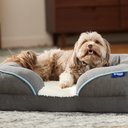 Frisco Plush Orthopedic Front Bolster Cat & Dog Bed w/Removable Cover, Gray, Small