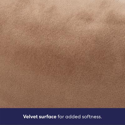 Show full view: Frisco Velvet Round Bolster Dog Bed w/Removable Cover, Beige, Large slide 3 of 9