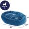 Show in main carousel: Frisco Velvet Round Bolster Dog Bed w/Removable Cover, Blue, Large slide 3 of 10