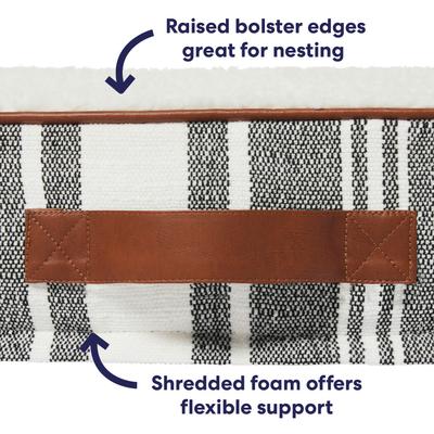 Show full view: Frisco Farmhouse Rectangular Bolster Pillow Dog Bed with Removable Cover, X-Large slide 4 of 9