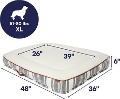 Frisco Farmhouse Rectangular Bolster Pillow Dog Bed with Removable Cover, X-Large slide 2 of 8
