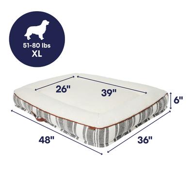 Show full view: Frisco Farmhouse Rectangular Bolster Pillow Dog Bed with Removable Cover, X-Large slide 2 of 9