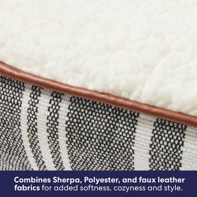 Show full view: Frisco Farmhouse Rectangular Bolster Pillow Dog Bed with Removable Cover, Large slide 3 of 9