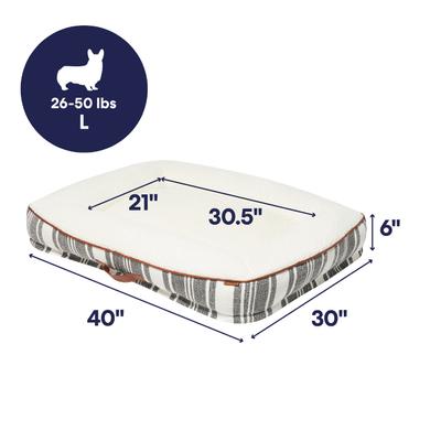 Show full view: Frisco Farmhouse Rectangular Bolster Pillow Dog Bed with Removable Cover, Large slide 2 of 9