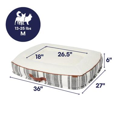 Show full view: Frisco Farmhouse Rectangular Bolster Pillow Dog Bed with Removable Cover, Medium slide 2 of 10