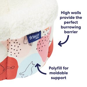 Frisco Sherpa Self-Warming High-Walled Bolster Small Cat Bed, Calico Cat