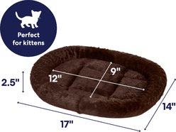 Frisco Self-Warming Bolster Kitten Bed, Brown slide 2 of 7