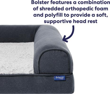 Show full view: Frisco Faux Felt Orthopedic Sofa Dog & Cat Bed with Removable Cover, Gray, XX-Large slide 5 of 9