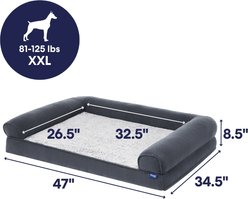 Frisco Faux Felt Orthopedic Sofa Dog & Cat Bed with Removable Cover, Gray, XX-Large slide 2 of 7