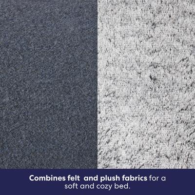 Show full view: Frisco Faux Felt Orthopedic Sofa Dog & Cat Bed with Removable Cover, Gray, Large slide 3 of 8