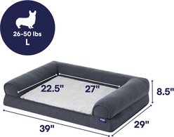 Frisco Faux Felt Orthopedic Sofa Dog & Cat Bed with Removable Cover, Gray, Large slide 2 of 7