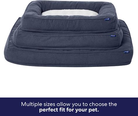 Show full view: Frisco Faux Felt Orthopedic Bolster Dog & Cat Bed with Removable Cover, Gray, Large slide 6 of 9