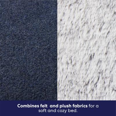 Show full view: Frisco Faux Felt Orthopedic Bolster Dog & Cat Bed with Removable Cover, Gray, Large slide 3 of 9