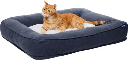 Show full view: Frisco Faux Felt Orthopedic Bolster Dog & Cat Bed with Removable Cover, Gray, Medium slide 4 of 11