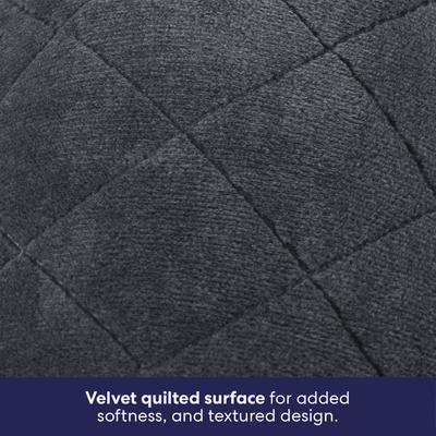 Show full view: Frisco Velvet Quilted Bolster Cat & Dog Bed, Gray, Medium slide 5 of 10