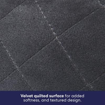Show full view: Frisco Velvet Quilted Bolster Cat & Dog Bed, Gray, Small slide 4 of 10